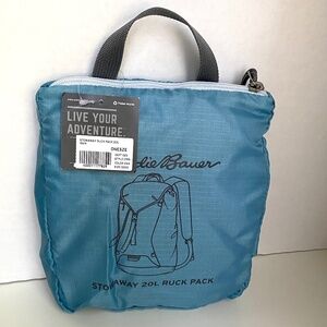 BNWT Eddie Bauer Teal Stowaway Backpack